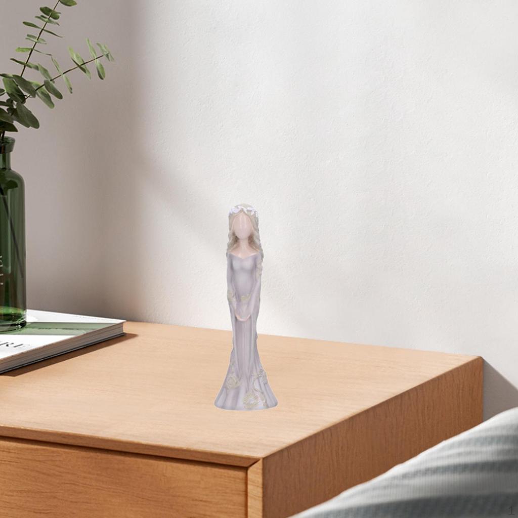 Lady Figurine Arts Gifts Collectible Resin for Dinning Room Bedroom Tabletop Gray
