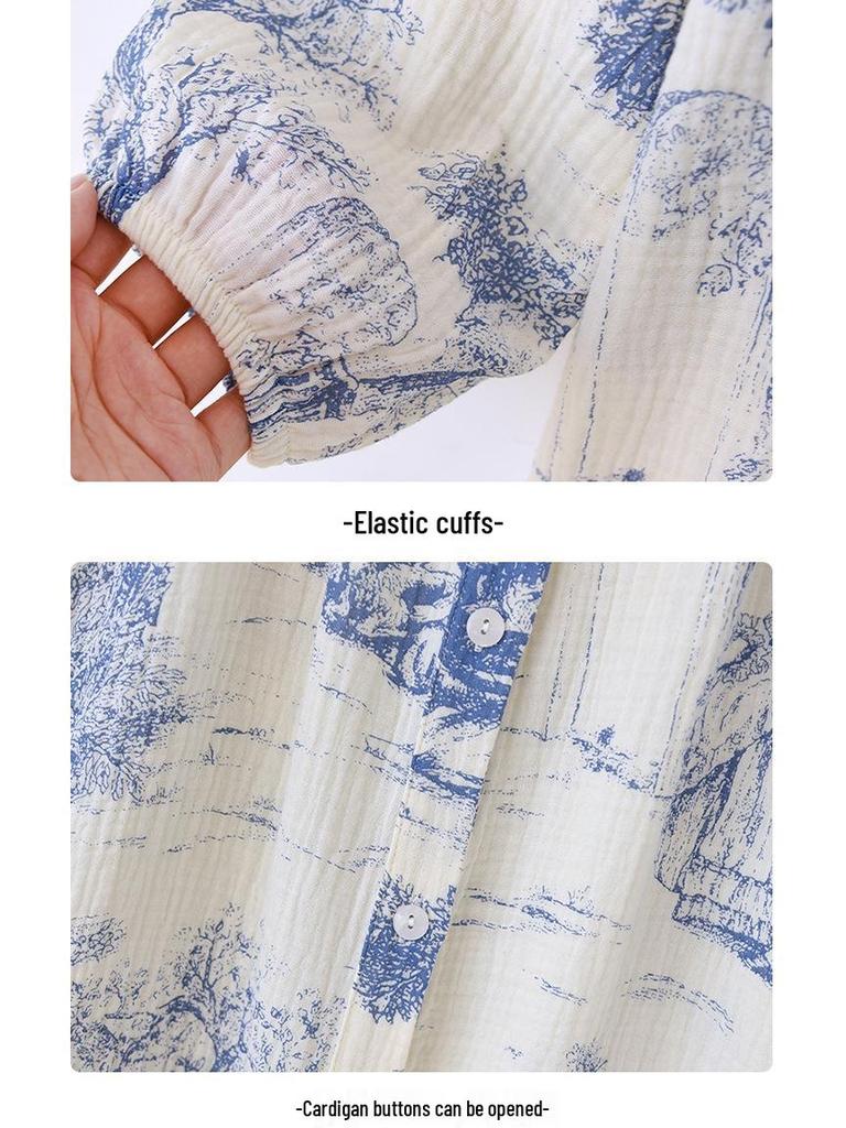 Camice da notte da donna in garza di cotone con scollo a V - Abito versatile di media lunghezza per primavera/estate