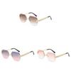 Unisex Retro Frameless Sunglasses With Gold Metal Frame Uv400 For Beach And Outdoor Activities