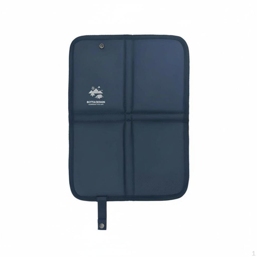 Folding Seat Pad, Portable Outdoor Mat, DualSided, AllSeason Travel, Minimalist Style Black