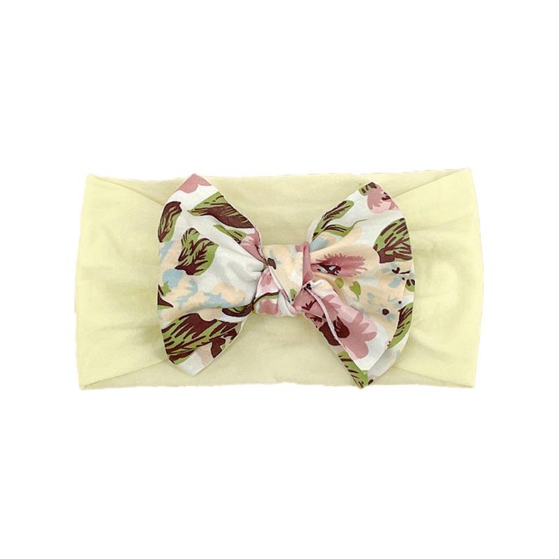 baby new children's hair accessories cute baby floral seamless wide headscarf nylon bow baby headband