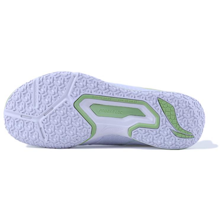 Li-Ning Ground Flying Lite Low-Top Shock Absorption Badminton Shoes Unisex Shoes White Green AYTT031-5