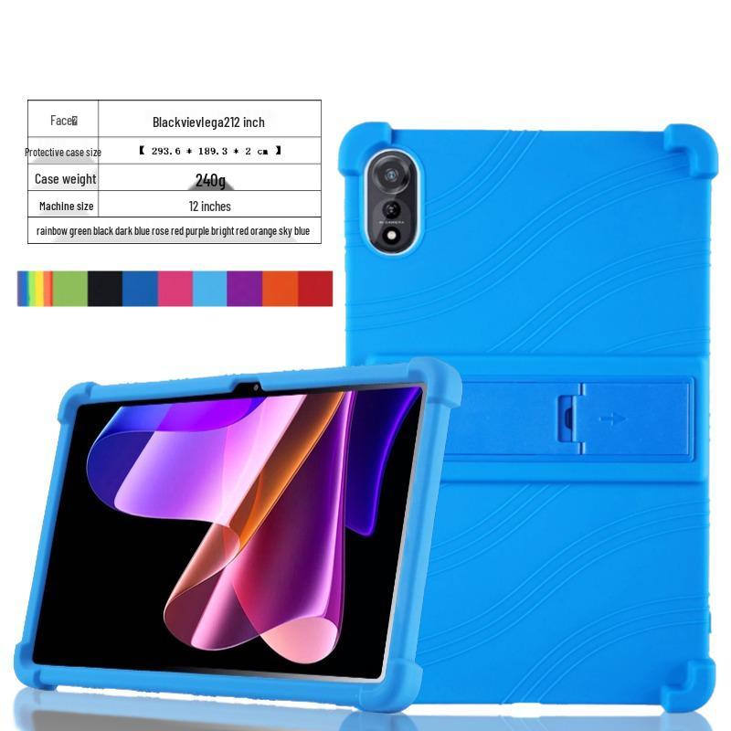 Blackview Mega 2 Tablet Case 2024, 12" Drop-proof Silicone with Stand
