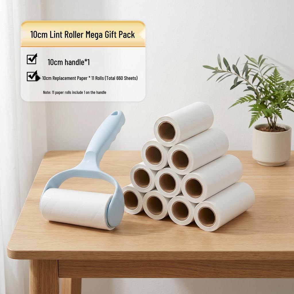 Removable Lint Roller for Pet Hair, Clothes & Home Cleaning