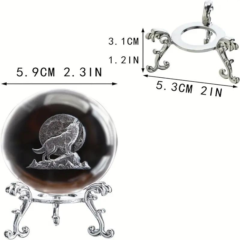 1 Piece of Wolf King Howling Crystal Ball Decorative Item, Birthday Gift Glass Ball, Home Decor Item with Base, Birthday Gift Fo