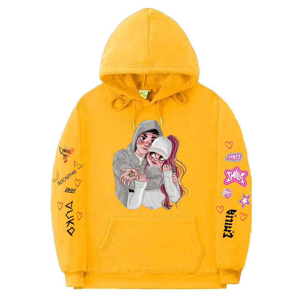 Sänger DUKI Emilia Mernes MP3 Kapuzenpullover Fan Geschenk Männer Frauen Kleidung Mode Hip Hop Sweatshirt Lässig Übergroßer Kapuzenpullover Streetwear