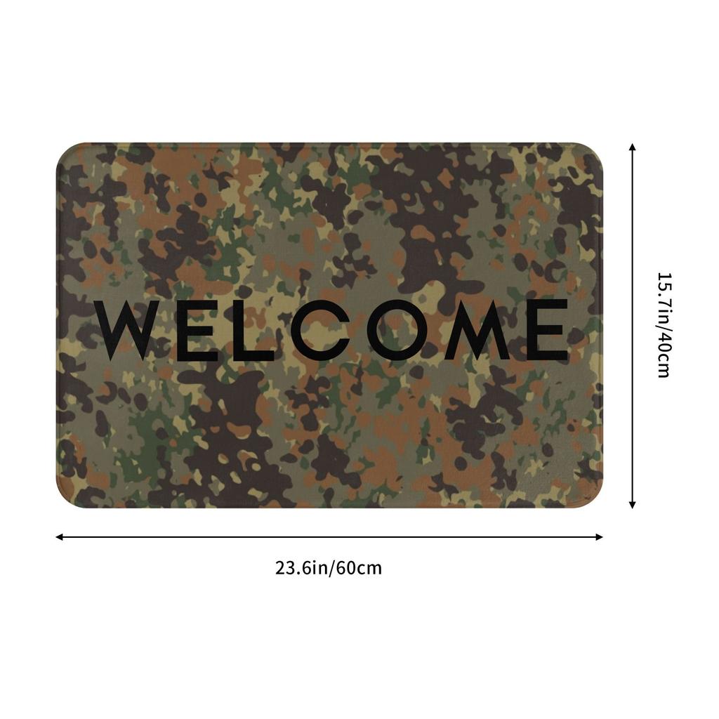 Flecktarn Camo Floor Door Bath Kitchen Mats Anti-Slip Outdoor Military Camouflage Doormat Toilet Entrance Rug Carpet Footpad