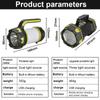 Super Bright LED Camping Flashlight USB Charging Double Head COB Searchlight Hand-held Flashlight Working Spotlight Floodlight