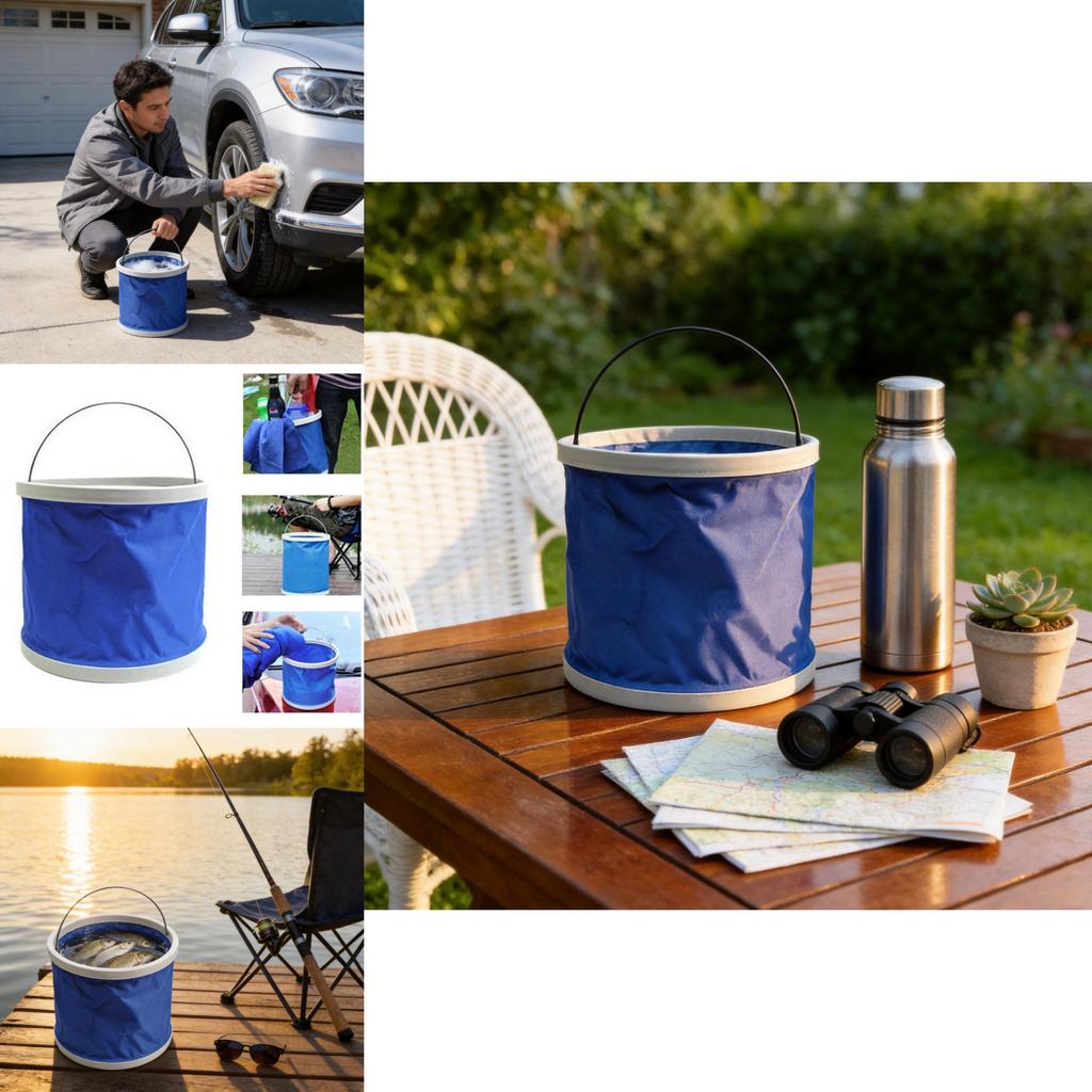 Car Water Container With Oxford 600d Fabric And Collapsible Structure For Camping And Fishing Use
