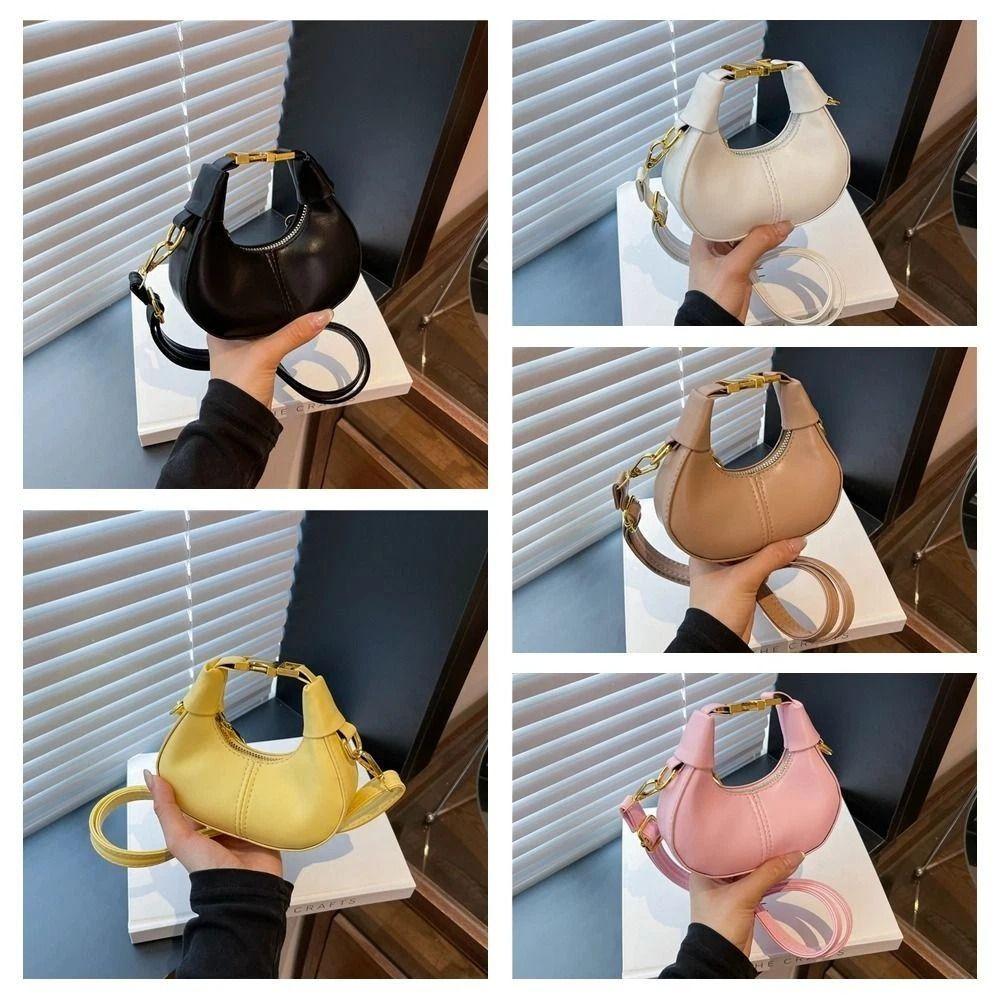 Fashion Pu Leather Shoulder Bag Comfortable Lightweight Crossbody Bag Solid Color Casual Mobile Phone Bag