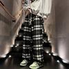Spring And Autumn New Fashion Plaid Casual Pants Everyday Versatile Wide Leg Straight Pants Loose Casual Sports Pants Large Size