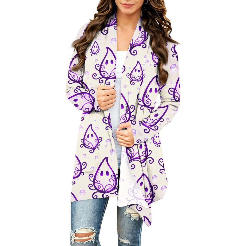 Damen Trendy Halloween-Print Langarm-Strickjacke Pullover für Lässige Herbstmode