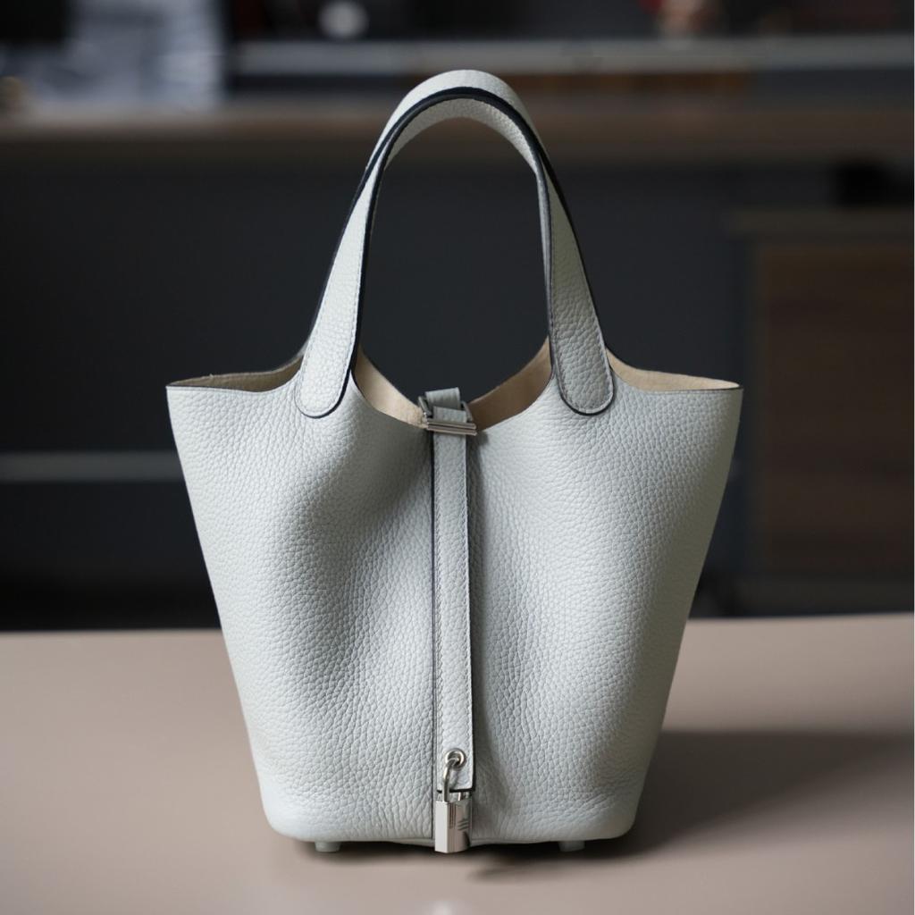 TC First Layer Cowhide Wax Thread Hand-sewn Vegetable Basket All-steel Hardware Brushed Oil Edge Handbag Craftsman Code