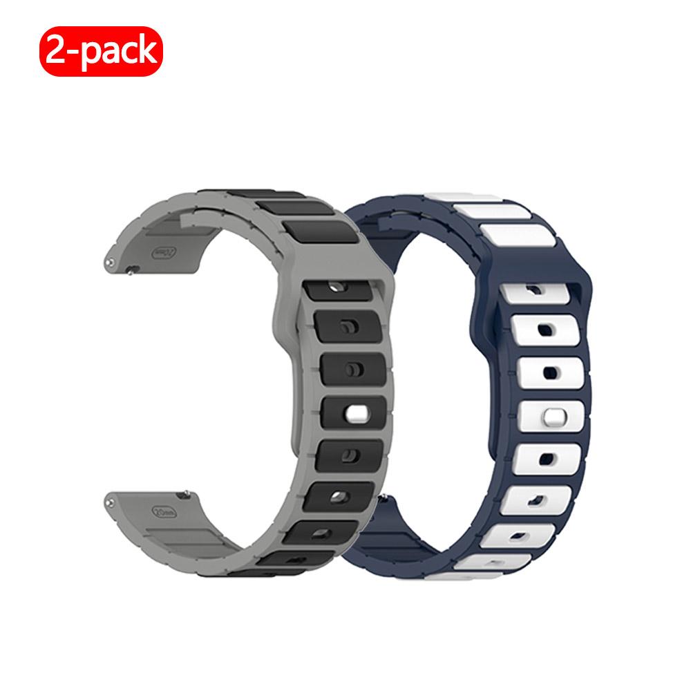 

2Pcs - Suitable for Samsung Galaxy Watch7/FE, Huawei/Xiaomi/Garmin and other watches with dual color I-shaped flat head strap 20mm сірий білий колір