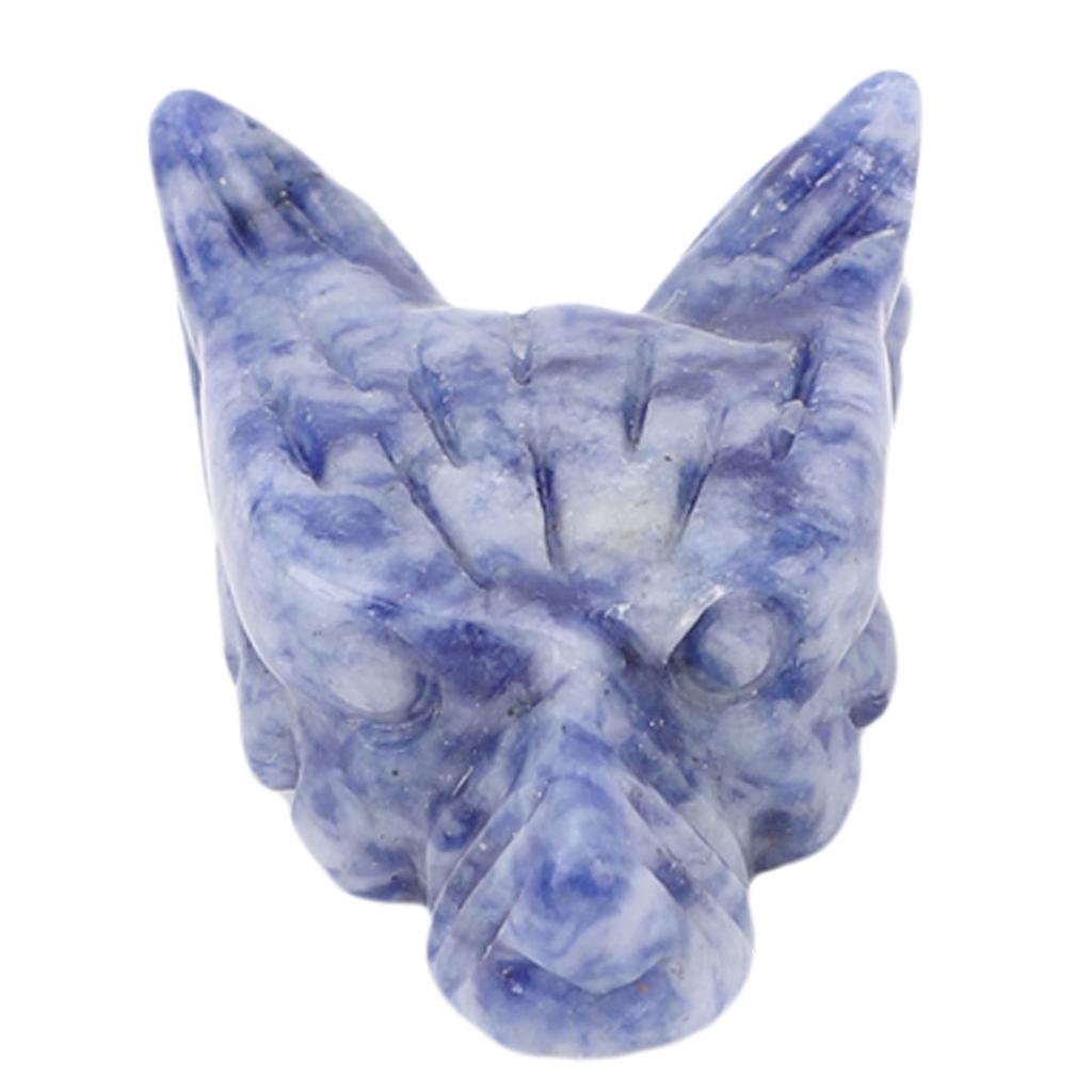 Wolf Head Crystal Pendant Nature Exquisite Gemstone Wolf Head Pendant for Men Women Type 3