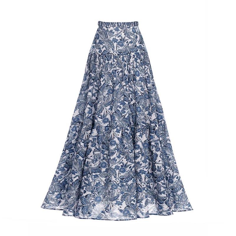 

Женская трансграничная отпускная А-силуэтная пляжная юбка с эластичной талией - европейский и американский стиль с принтом (22037468) XL