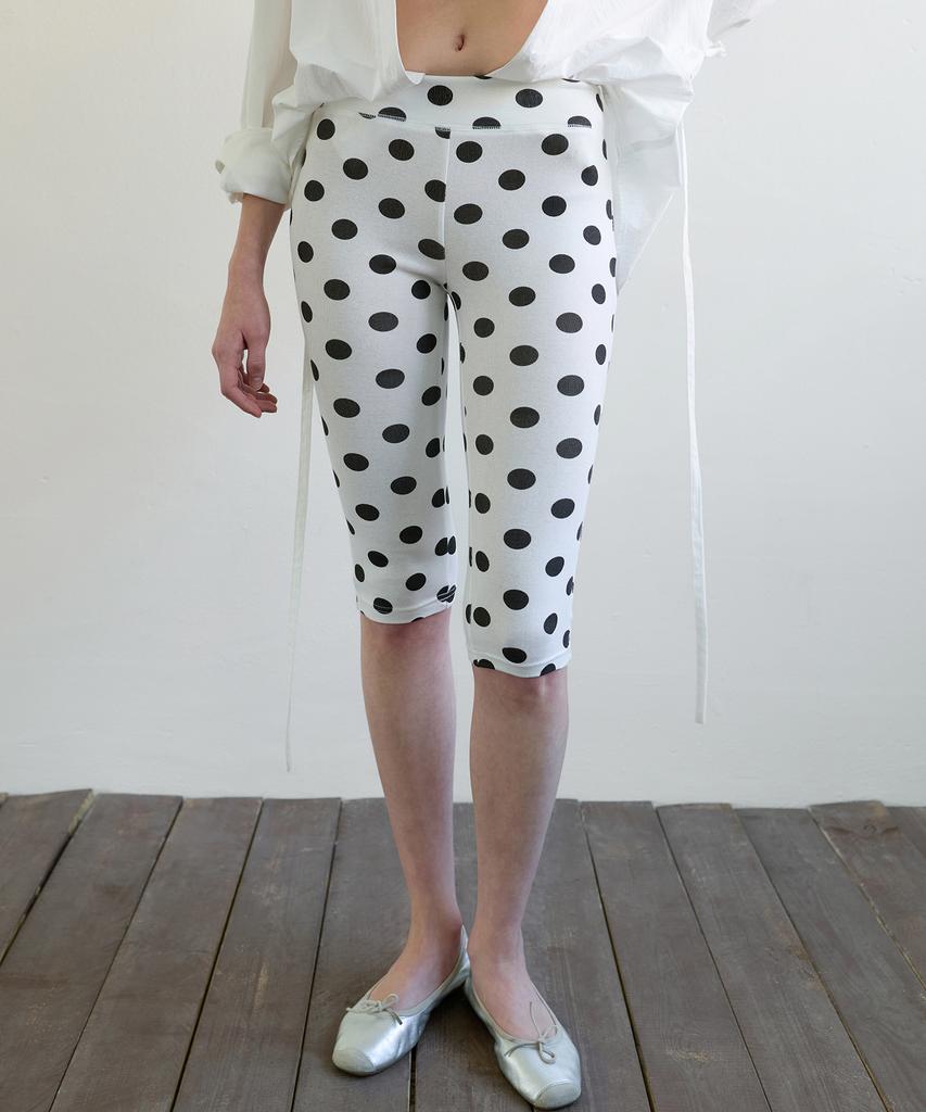 Aobteu Capri Ribbed Leggings - Dot