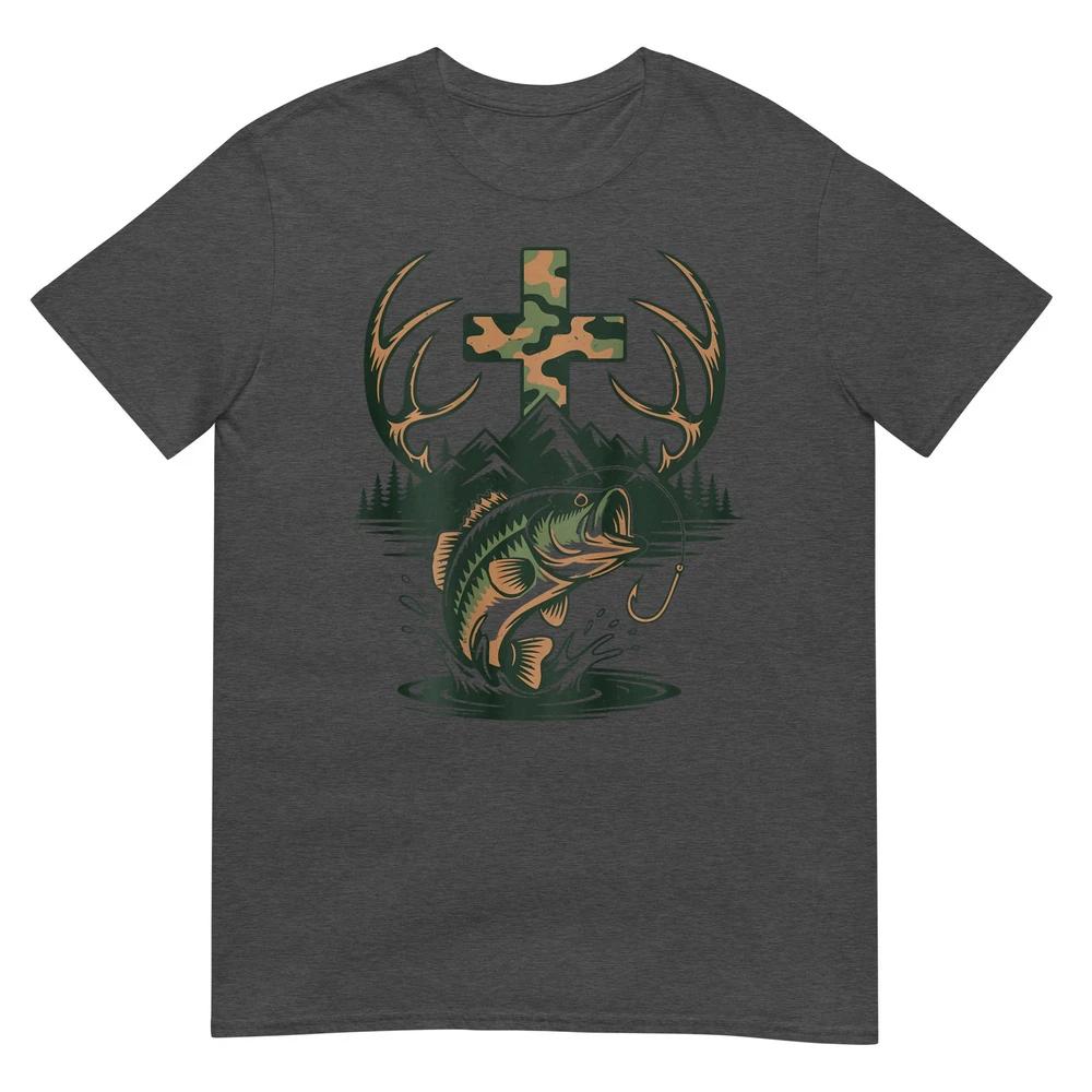 Youth Camo Faith Hunting Fishing Cross Fisherunisex Christian TShirt
