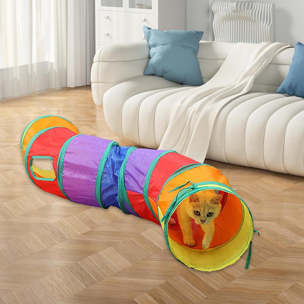 Cat Tunnels Small Cat Tunnel Foldable Tube Playground For Rabbit Dogs Bunny Small Animal Indoor Outdoor Home Activity
