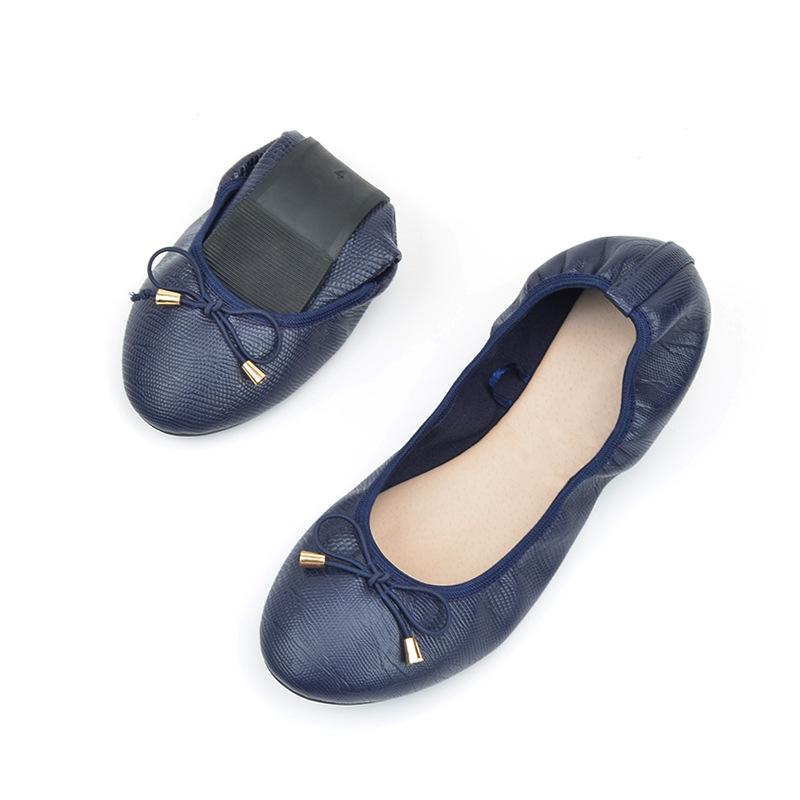 New Soft-Soled Egg Roll Shoes Black All-Match Shallow Mouth Women's Single Shoes Bow Comfortable Maternity Shoes
