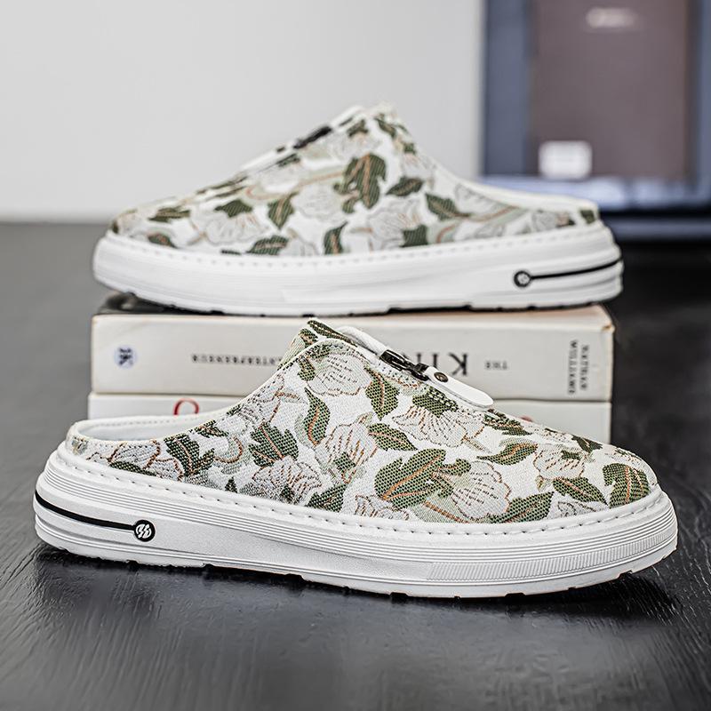 2026 Men's Toe-Guard Slide Slippers Breathable Casual Footwear Flat Sole Non-Slip Comfort Indoor/Outdoor Versatile Daily Wear