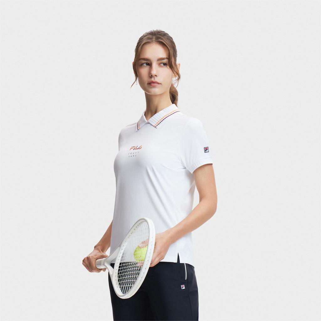New FILA Polo Shirt Women's Bright White A11W423107FWT