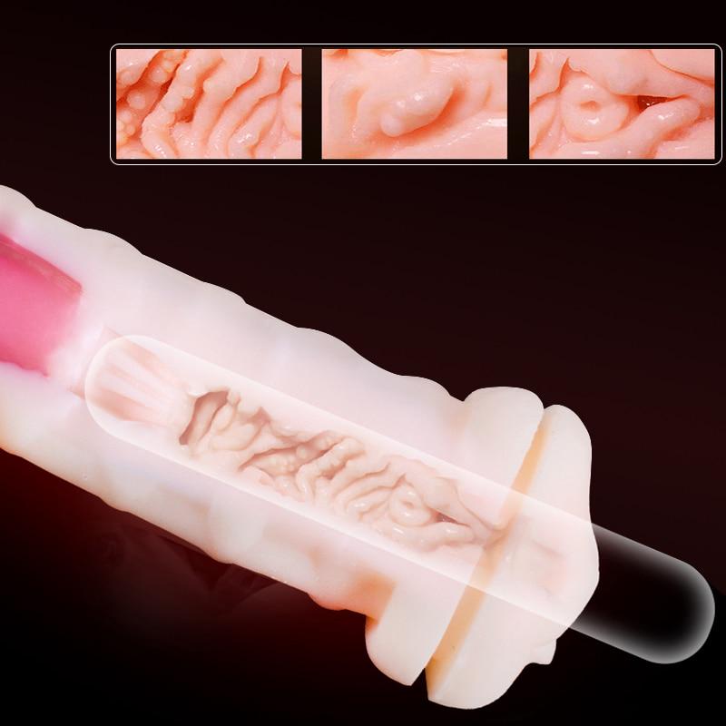 Male Masturbator Vibrator Real Vagina for Men Silicone Toy,Deep Throat Pussy Mouth Double Sex Toys