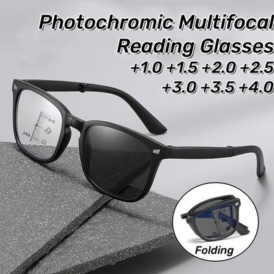 Nowe fotochromowe wieloogniskowe składane okulary na prezbiopię Okulary przenośne o wysokiej rozdzielczości Okulary na prezbiopię blokujące niebieskie światło