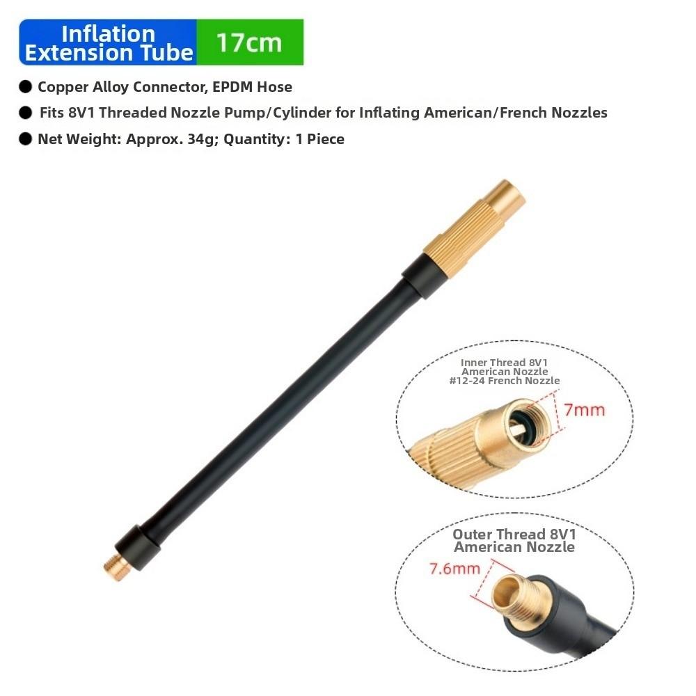 EPDM Pipe Hose External 8V1 Thread Bicycle Tire Inflator for Inflatable SUP Seat Kayak