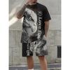 Set Estivo Casual da Uomo con T-shirt e Pantaloncini Abbigliamento Sportivo Due Pezzi Stampa 3D di Ancora Moda Stile Hawaiano Street Single