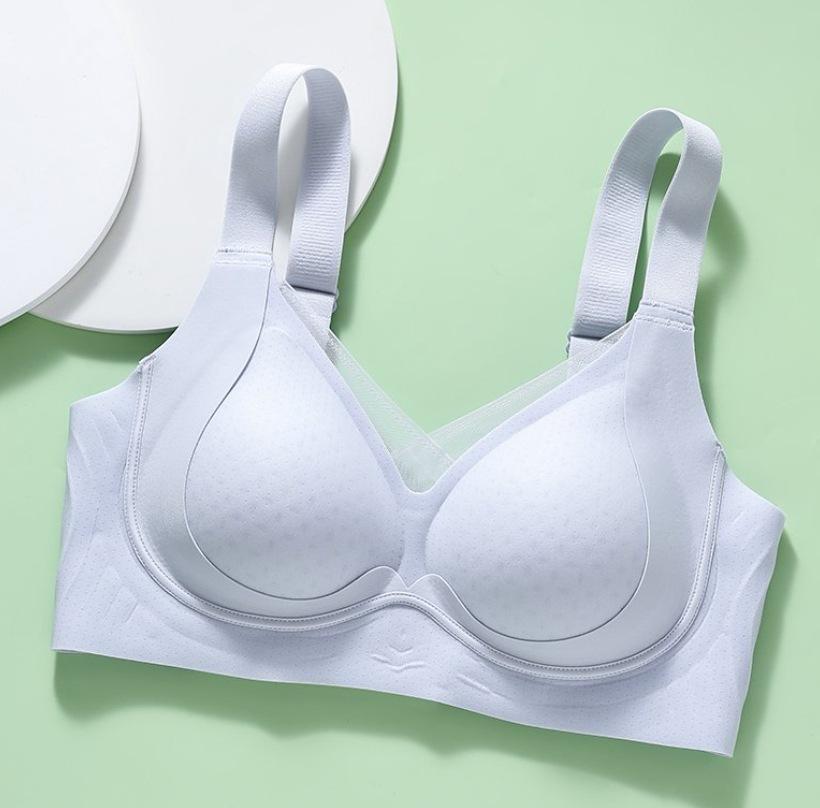 Cool feeling hole cup, pull and gather small breasts, bra cover, double breasts, anti-hanging and seamless, thin in summer, breathable -1