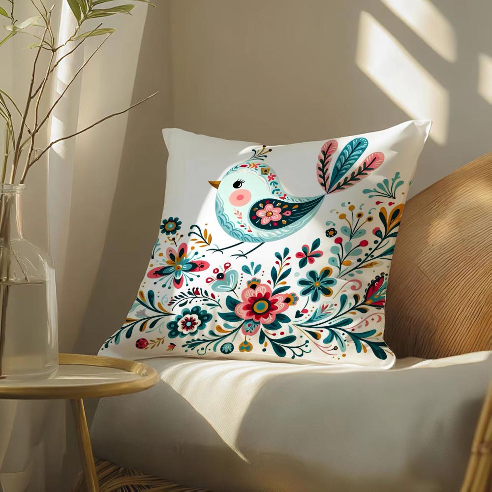 Simple Farm Crop Flower Print Pillow Case Double-Sided Plush Sofa Cushion Covers Organic Breathable Invisible Zipper