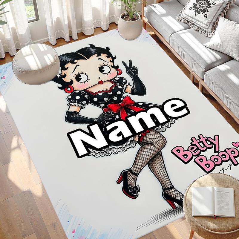 Custom Name Personalized Betty Boop Print Carpet, Versatile Home Decor Rug, for Playroom, Apartment, Balcony, Entryway, Hallway Gift