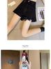 2025 Women's Black High-Waist A-Line Denim Shorts - Sexy, Slimming, Loose Fit, Wide Leg