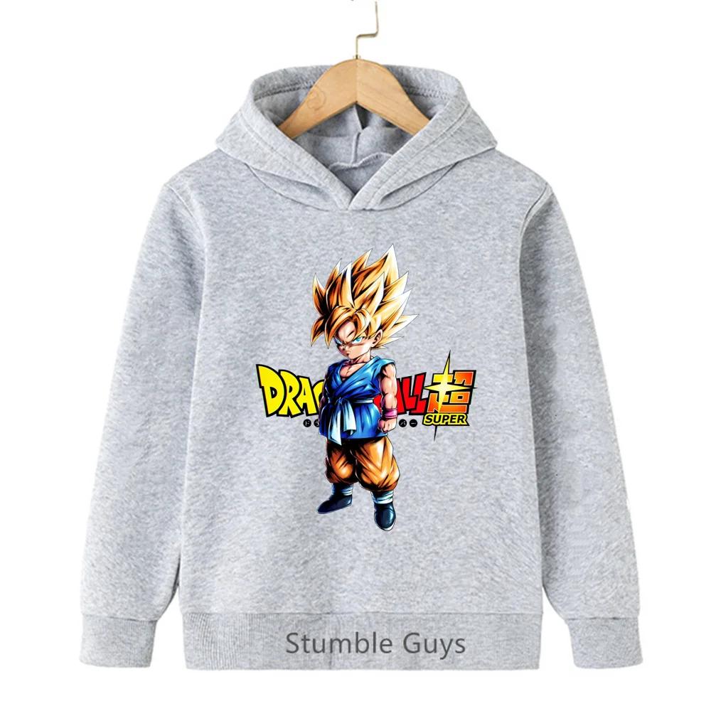Boys DBZ Hoodie Spring Autumn Goku Vegeta Super Saiyan Kakarot Girls Clothes Sweatshirt