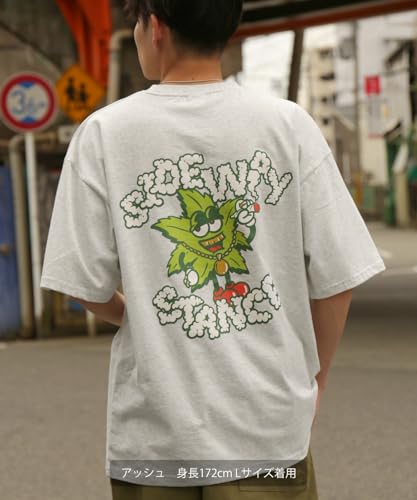 IMPROMES Casual SIDEWAYSTANCE Leaf Short Sleeve T-Shirt, Men's, Red