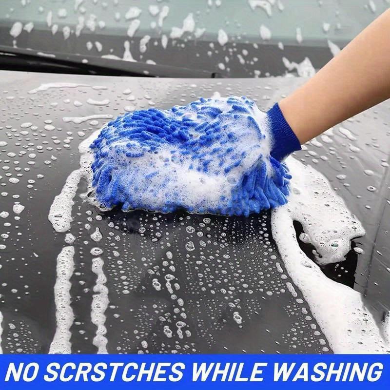 1pc, Chenille Plush Gloves for Car Cleaning Thickened Doublesided Car Cleaning Tools Ultrafine Fiber Car Washing Gloves