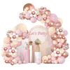 Bohemian Daisy Wreath Balloon Chain Pink Blush Naked Rose Gold Confetti Balloon Arch Kit