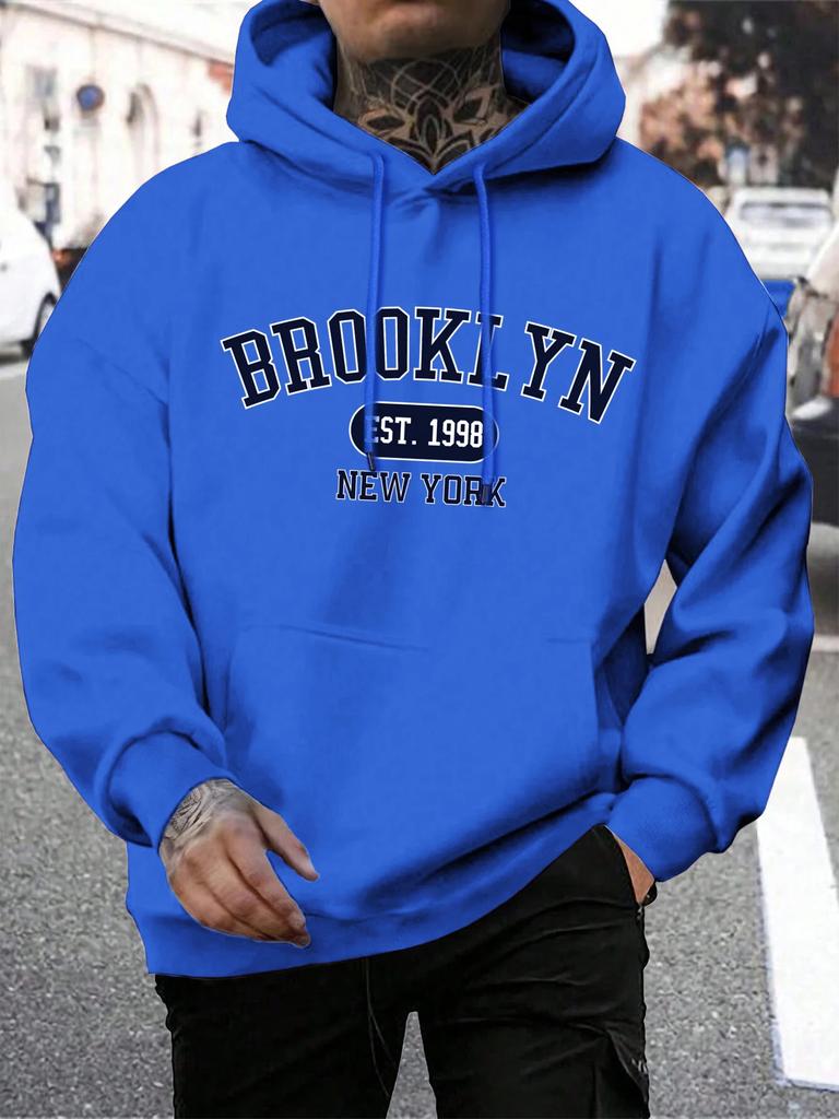 Autumn comfortable sportswear Brooklyn East 1998 New York men's Harajuku sweatshirt Fashionable and individual sweatshirt