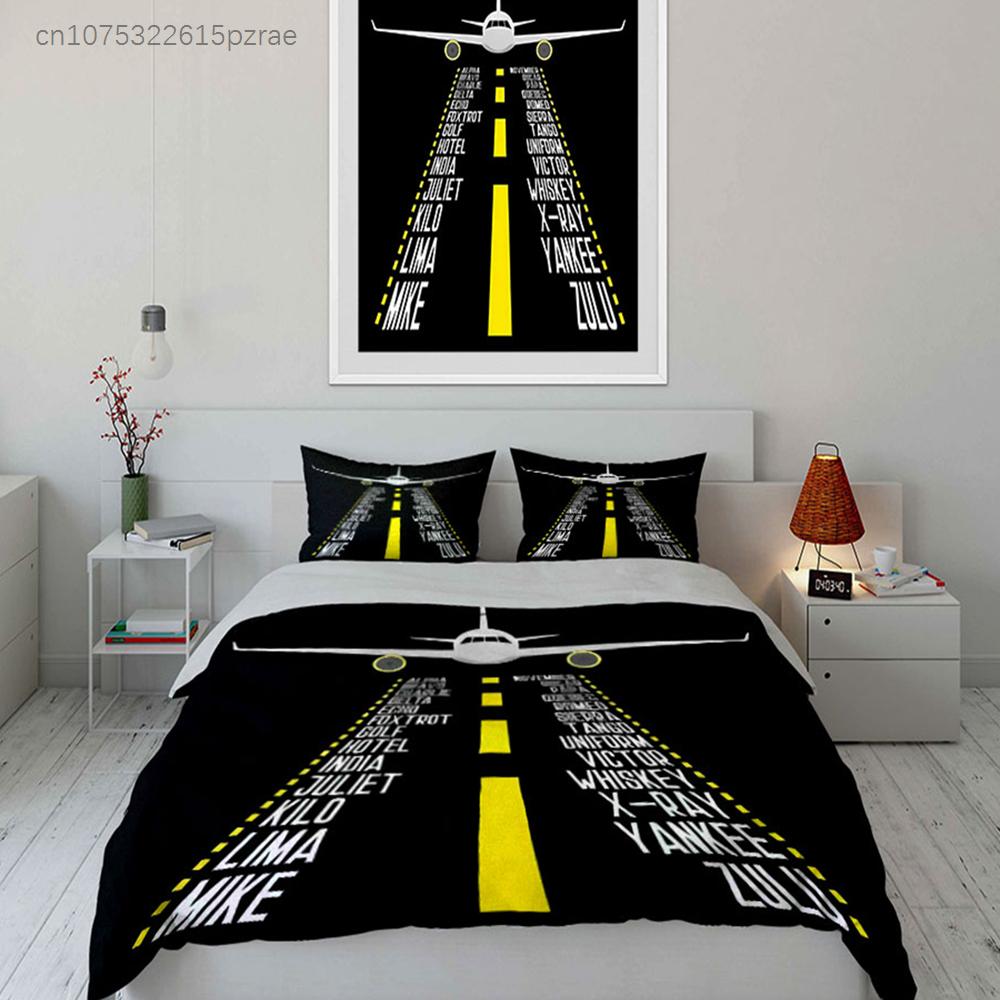 "Airplane Themed Desk Decor Set" Multiple Sizes kid's And adults' Bedroom Exquisite 3PC Bedding set, Gift
