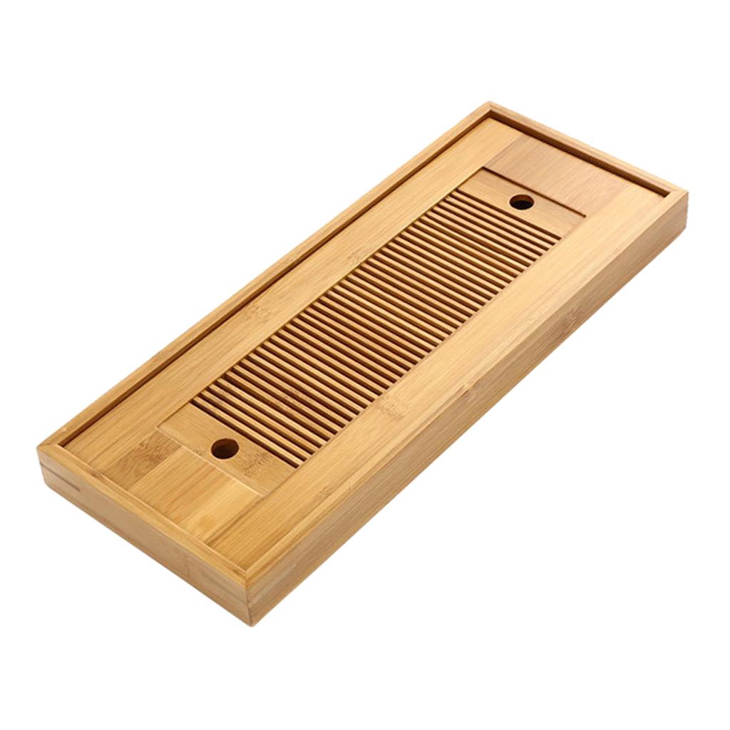Bamboo tea tray ong style tea coffee serving tray with water storage table tray