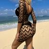 Sexy Outfits, Hollow Out, Sheer Mesh, Bodycon Mini Dress  Lingerie Bodysuit Fishnet Bodystocking Sexy Jumpsuit Romper