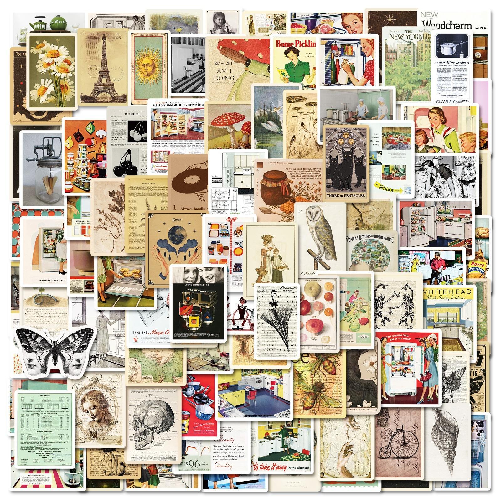 100 Новых Ретро Постеров Европейское и Американское Ностальгическое Искусство Граффити Наклейки DIY Наклейки для Чемодана Ноутбука