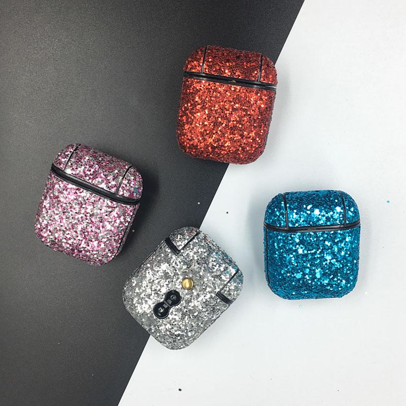 Etui ochronne na słuchawki Bling Bling do Airpods 1 2 Bluetooth Ochraniacz na słuchawki PC Pokrowiec na Airpods