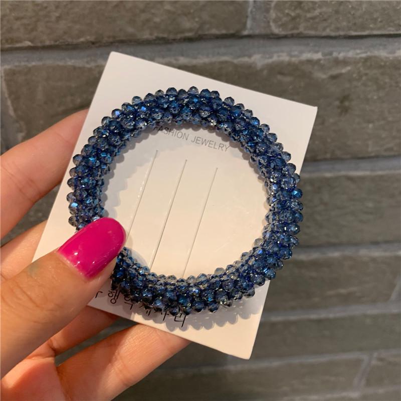Korean Dongdaemun Crystal Beaded Hair Tie & Bracelet Duo