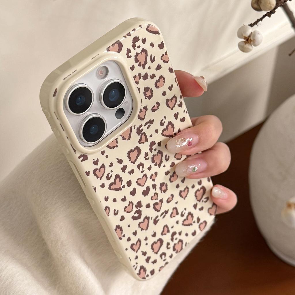 Vintage heart leopard print suitable for Apple devices17Phone case iphone16All Inclusive15promax Personality13Soft