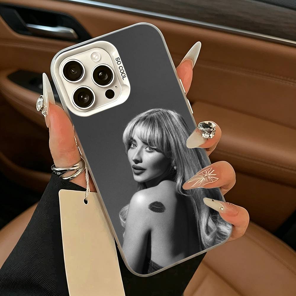 Coque de téléphone Singer S-Sabrina C-Carpenter Pour iPhone 17,16,15,14,13,12,11 Plus,Pro Max,XS,Blanc Argenté coque de téléphone