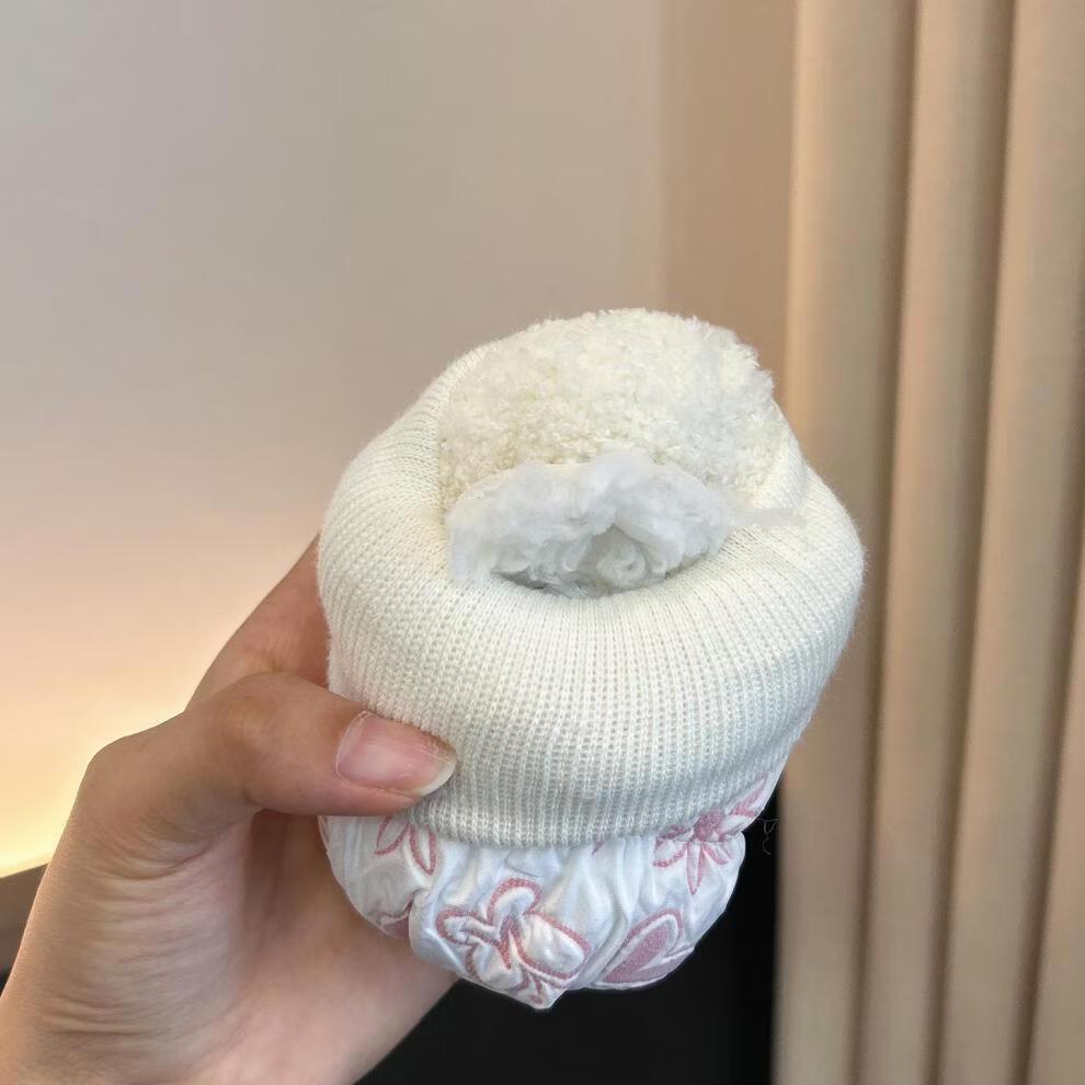 Warm Cotton Princess Shoes & Socks for Baby Girls, 3-12 Months, Soft Sole Pre-walking Foot Cover