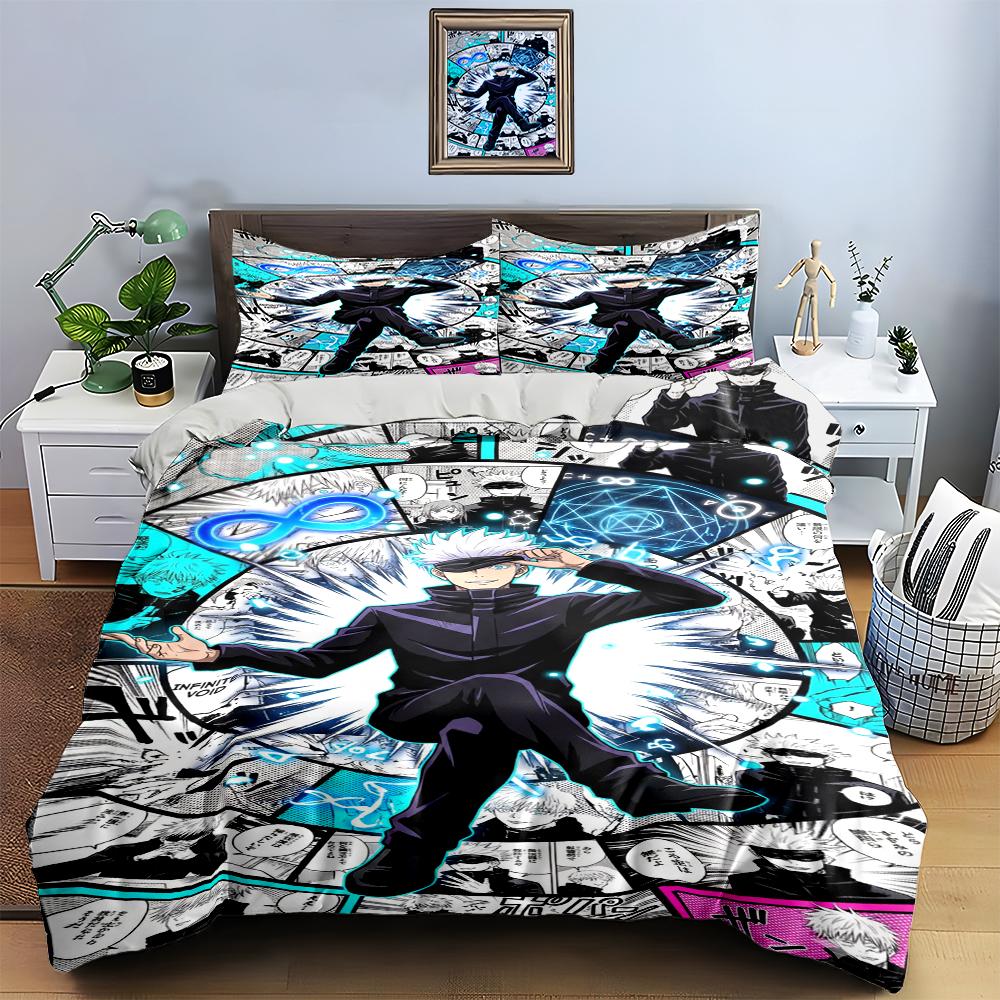 Anime manga collage Bedding Duvet cover sets Duvet covers Pillowcases gifts (1 * Duvet Cover 2 * Pillowcases, without duvet insert)