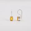 Natural Citrine Gemstone Silver Hook Earring 1" 925 Sterling Silver Handmade Jewelry For Women EE-180-1